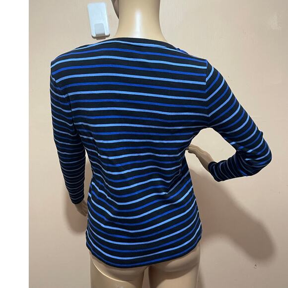 Tommy Hilfiger Women's Striped Logo T-Shirt Large - Coastal Chic Nautical‎ Style - Picture 3 of 10